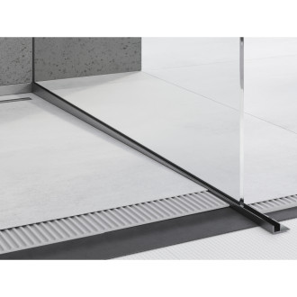 Mexen Line-B listwa spadkowa do szkła 120 cm prawa, gun gray szczotkowany - 186604120R