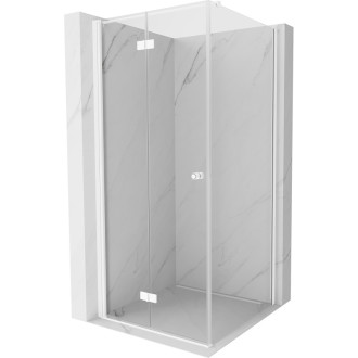 Sprchový kout Mexen Mist-F skládací levý 75 x 75 cm, průhledný, bílý - 8A6T-075-075-20-00-L