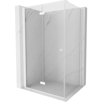 Sprchový kout Mexen Mist-F skládací levý 90 x 85 cm, průhledný, bílý - 8A6T-090-085-20-00-L
