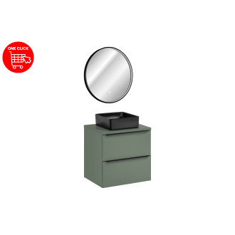 Comad SET-SOG B GREEN 60CM UN SLIM-BL LU Nábytková sestava 60 deska, umyvadlo a zrcadlo