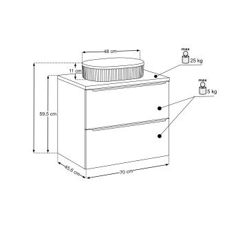 Comad SET-SOG B GREEN 70CM UN BEYOND-BL Nábytková sestava 70 cm s deskou a umyvadlem