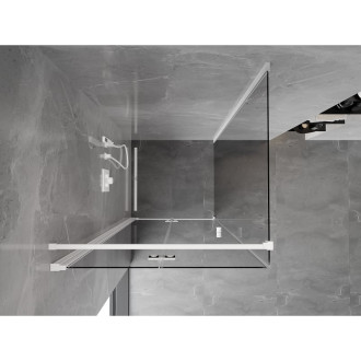 Sprchový kout Mexen Mist-F skládací levý 85 x 85 cm, průhledný, bílý - 8A6T-085-085-20-00-L