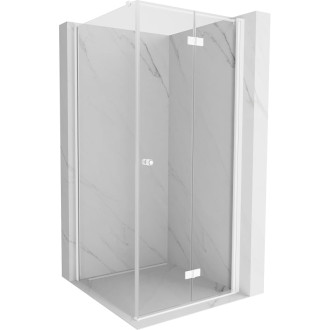 Sprchový kout Mexen Mist-F skládací pravý 75 x 75 cm, průhledný, bílý - 8A6T-075-075-20-00-P