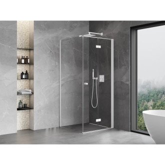 Sprchový kout Mexen Mist-F skládací pravý 75 x 75 cm, průhledný, bílý - 8A6T-075-075-20-00-P