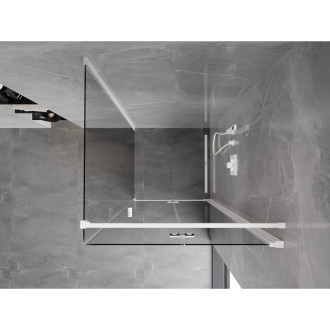 Sprchový kout Mexen Mist-F skládací pravý 110 x 110 cm, průhledný, bílý - 8A6T-110-110-20-00-P