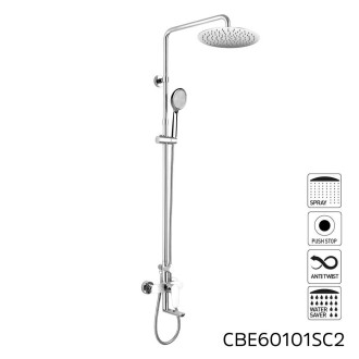 Mereo Viana vanová baterie s talířovou kulatou slim sprchou, nerez