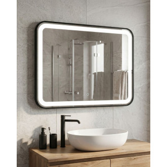 Zrcadlo Amirro STARLIGHT ROUNDED 60x80 cm černá 412-825