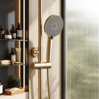 Sprchový set PREMIUM Rea Maxim Brush Gold