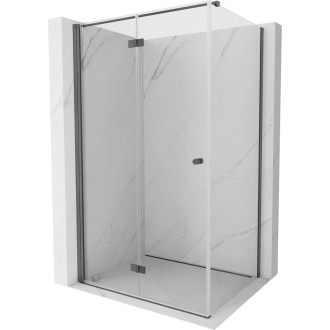 Sprchový kout Mexen Mist-F skládací levý 70 x 95 cm, průhledný, kartáčovaná pistole gray - 8A6T-070-095-66-00-L