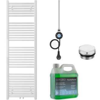 CERANO - Koupelnový elektrický radiátorový set Lincoln - WIFI - 600W - bílá lesklá - 1600x500 mm