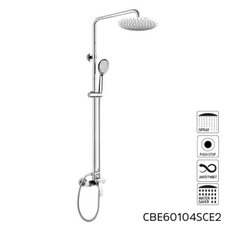 Mereo Eve sprchová baterie s talířovou kulatou slim sprchou ø 250 mm, nerez