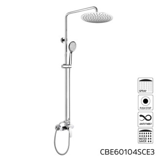 Mereo Eve sprchová baterie s talířovou kulatou slim sprchou ø 300 mm, nerez
