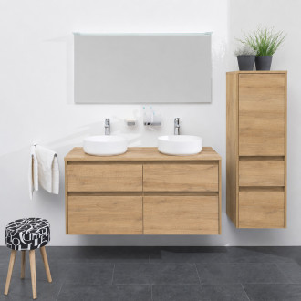 Mereo Opto koupelnová skříňka vysoká 125 cm, pravé otevírání, dub Riviera