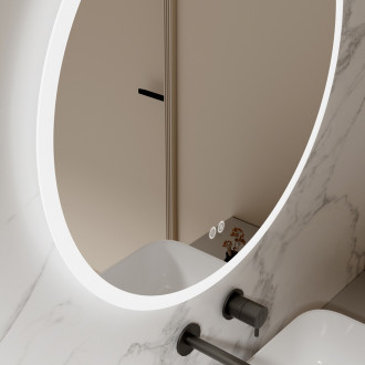 Zrcadlo kulaté pr. 800 mm, LED osvětlení, okraj pískovaný CN163
