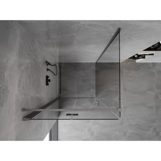 Sprchový kout Mexen Mist-F skládací levý 80 x 85 cm, průhledný, stříbrná metalíza - 8A6T-080-085-95-00-L
