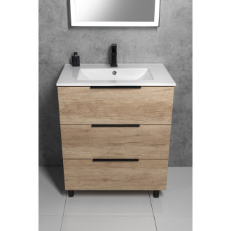 CIRASA umyvadlová skříňka 59,2x75x46cm, 3x zásuvka, dub cuneo