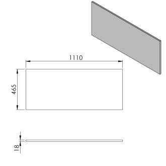 CIRASA deska DTDL 111x1,8x46,5cm, dub cuneo