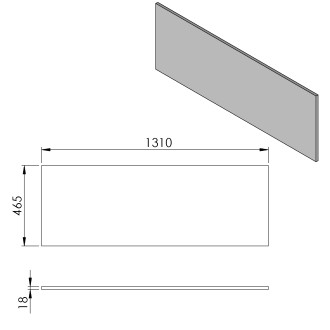 CIRASA deska DTDL 131x1,8x46,5cm, dub cuneo