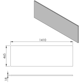 CIRASA deska DTDL 141,1x1,8x46,5cm, dub cuneo