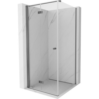 Sprchový kout Mexen Mist-F skládací levý 105 x 110 cm, průhledný, stříbrná metalíza - 8A6T-105-110-95-00-L