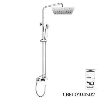 Mereo Viana sprchová baterie s talířovou hranatou slim sprchou 250x250 mm, nerez