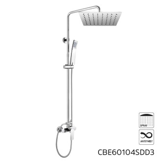 Mereo Dita sprchová baterie s talířovou hranatou slim sprchou 300x300 mm, nerez