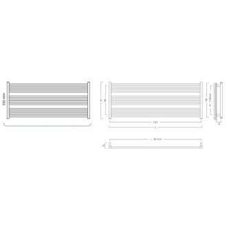 radiátor STICK LEVEL 1200 x 555 mm, barva C. dle vzorníku, spodní připojení RADSTIl1260.