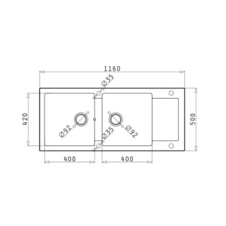Pyramis MIDO (116x50) 2B 1D Dřez, granit BEIGE 070090701