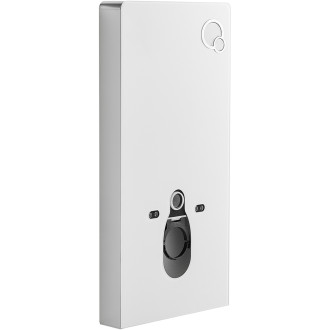 CERANO - Závěsné WC s bidetem Modul/Cronus Standard - bílá lesklá / bílá matná - integrované WC tlačítko - pneumatický modul - 59,3x38,4 cm