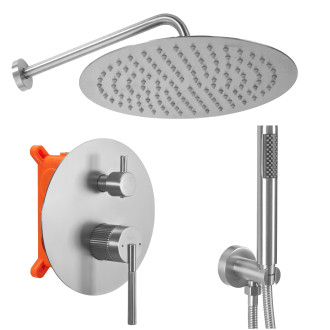Rea Argon Nickel Brush + BOX Podomítkový sprchový set REA-P4413