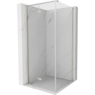 Sprchový kout Mexen Mist-F skládací levý 75 x 75 cm, průhledný, kartáčovaný nikl - 8A6T-075-075-97-00-L