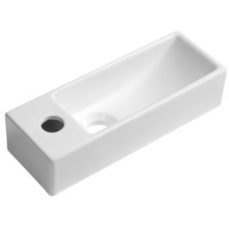 AQUA MINI keramické umývátko 38x14cm, otvor pro baterii vlevo, bílá AR446