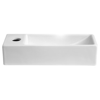 AQUA MINI keramické umývátko 38x14cm, otvor pro baterii vlevo, bílá