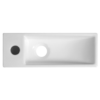 AQUA MINI keramické umývátko 38x14cm, otvor pro baterii vlevo, bílá