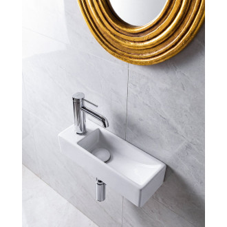 AQUA MINI keramické umývátko 38x14cm, otvor pro baterii vlevo, bílá