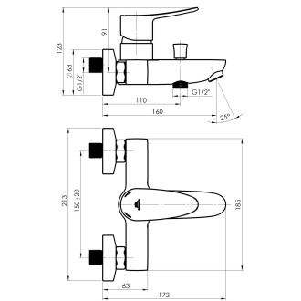 Vanová baterie STATIC S-10/K s příslušenstvím