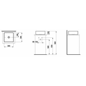 Umyvadlo Laufen LIVING 36x13 cm keramika bílá H8114334001121