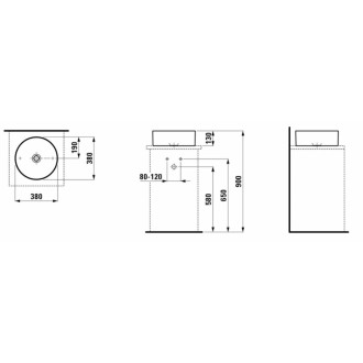 Umyvadlo Laufen LIVING 38x13 cm keramika bílá H8114350001121
