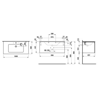Skříňka s umyvadlem Laufen PRO S 100x50x46 cm MDF bílá H8609654631041