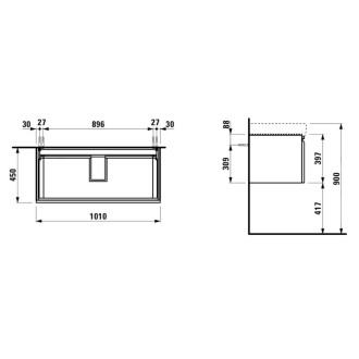 Skříňka pod umyvadlo Laufen PRO S 101x45x39 cm bílá H4835510964631