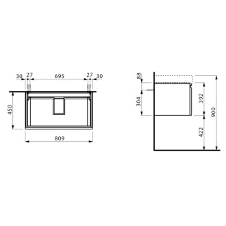 Skříňka pod umyvadlo Laufen PRO S 81x45x39 cm bílá H4835010964631
