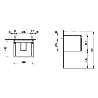 Skříňka pod umyvadlo Laufen PRO S 52x45x39 cm MDF bílá lesk H4833520964751