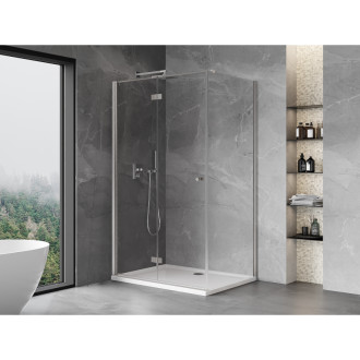 Sprchový kout Mexen Mist-F skládací levý 75 x 120 cm, průhledný, kartáčovaný nikl - 8A6T-075-120-97-00-L