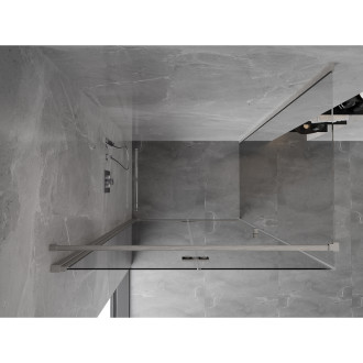 Sprchový kout Mexen Mist-F skládací levý 80 x 120 cm, průhledný, kartáčovaný nikl - 8A6T-080-120-97-00-L
