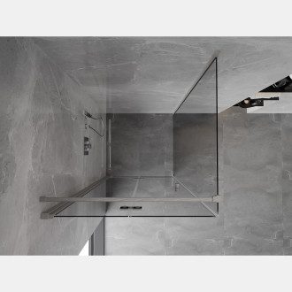 Sprchový kout Mexen Mist-F skládací levý 110 x 110 cm, průhledný, kartáčovaný nikl - 8A6T-110-110-97-00-L