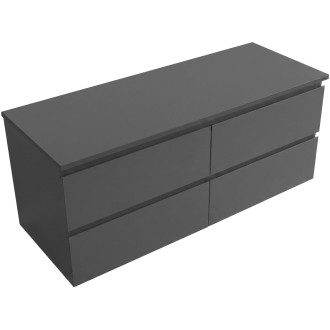 CERANO - Koupelnová skříňka Carole - antracitová + deska pod umyvadlo Navira Slim - 18 mm - 120x49,8x46 cm