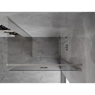 Sprchový kout Mexen Mist-F skládací pravý 110 x 100 cm, průhledný, kartáčovaný nikl - 8A6T-110-100-97-00-P