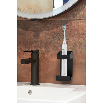 Držák elektrického zubního kartáčku na nalepení 3M, 7,4×5,7×12,6 cm, černá barva