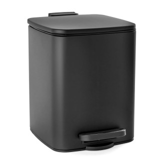 Pedálový odpadkový koš 6l, kov + plast, černá barva