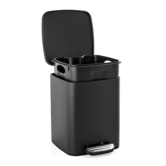 Pedálový odpadkový koš 6l, kov + plast, černá barva